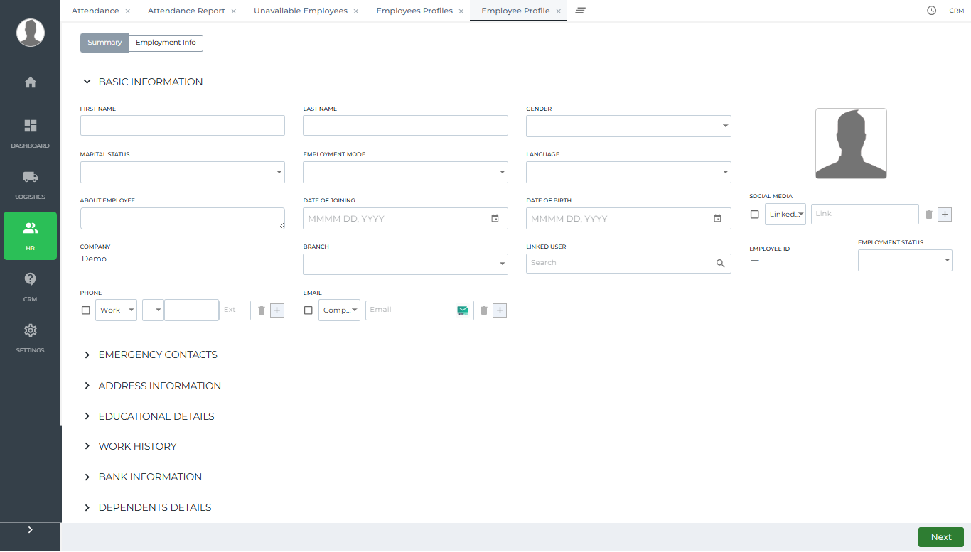 HR Management System screenshot 2