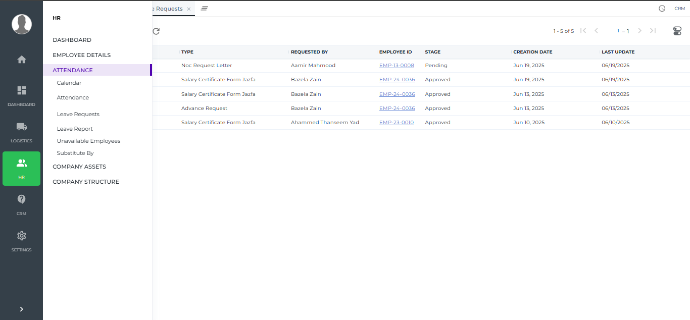 HR Management System screenshot 1